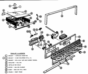 Self Cleaning Oven Control Section Diagram and Parts List for MTR225  Thermador Microwave