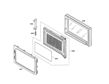 Door Diagram and Parts List for HBL5760UC 01 Bosch Microwave