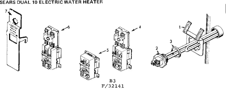 Functional Replacement Parts Diagram and Parts List for 15332141  Kenmore Water Heater