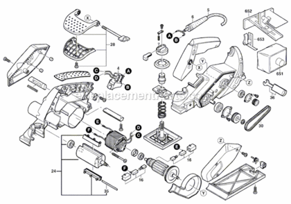 Page A Diagram and Parts List for 1560 F012156000 Bosch Planer Jointer