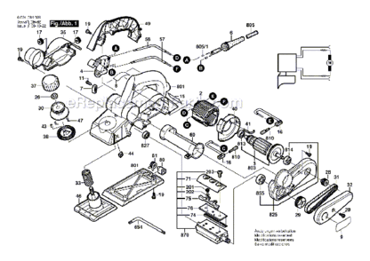 Page A Diagram and Parts List for 1594K  Bosch Planer Jointer