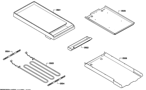 Griddle Diagram and Parts List for PRL364GDH-01  Thermador Range