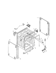 Tank Assembly Diagram and Parts List for SHU4326UC 12 Bosch Dishwasher