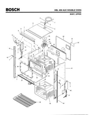 01 - BODY, UPPER Diagram and Parts List for HBL456AUC(FD8202-)  Bosch Wall Oven