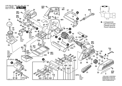 Section 1 Diagram and Parts List for GHO20-82 0601593106 Bosch Planer Jointer