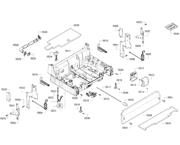 Base Assy Diagram and Parts List for DWHD410HPR 64 Thermador Dishwasher