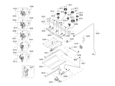 Valve Assy Diagram and Parts List for HGS3063UC 11 Bosch Range