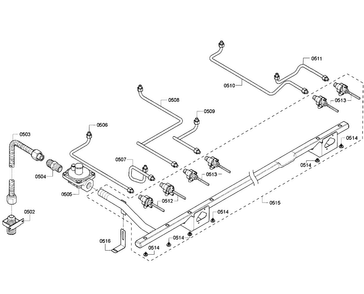 Manifold Diagram and Parts List for PRD486GDHC 09 Thermador Range