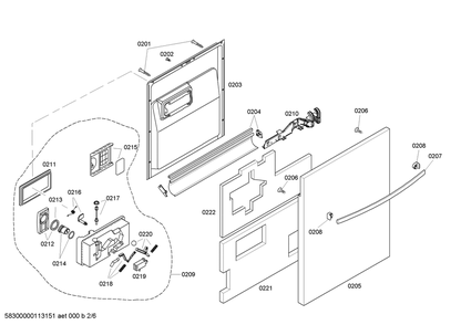 Diagram 2 Diagram and Parts List for SHX46A06UC-26  Bosch Dishwasher