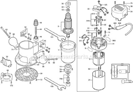 Part Location Diagram of 2610941008 Bosch Tool MOTOR HOUSING COVER
