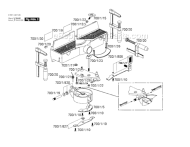 Page B Diagram and Parts List for 1640VSK 0601640739 Bosch Chop Saw