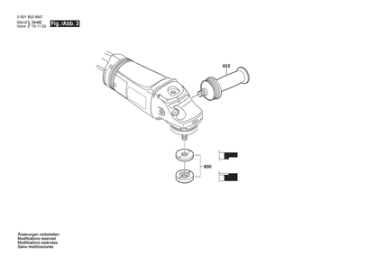 Section 3 Diagram and Parts List for 1853-5IM 0601852BM7 Bosch Angle Grinder