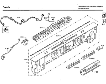 Control Panel Diagram and Parts List for SHPM65W52N 01 Bosch Dishwasher