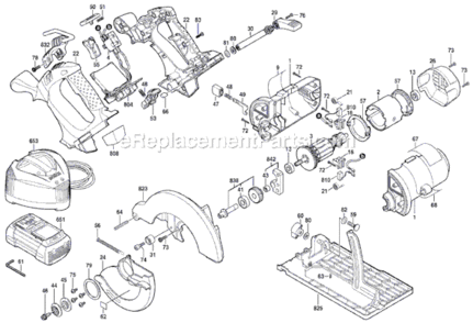 Page A Diagram and Parts List for 1671 3601F71R10 Bosch Circular Saw