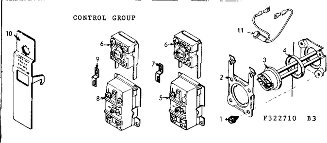 Control Group Diagram and Parts List for 153322810  Kenmore Water Heater