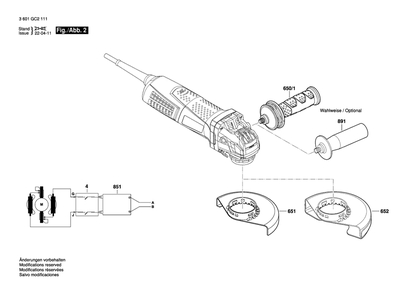 Diagram 2 Diagram and Parts List for GWX13-60 3 601 GC2 111 Bosch Angle Grinder