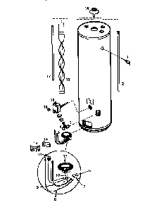 Replacement Parts Diagram and Parts List for 153333531  Kenmore Water Heater
