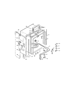 Inner Liner Diagram and Parts List for SMU7056UC-09 FD7307, 7504-7506 Bosch Dishwasher