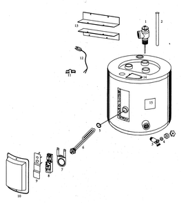 Water Heater Diagram and Parts List for 153317020  Kenmore Water Heater