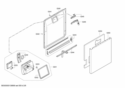 Diagram 2 Diagram and Parts List for SHE68E05UC-25  Bosch Dishwasher