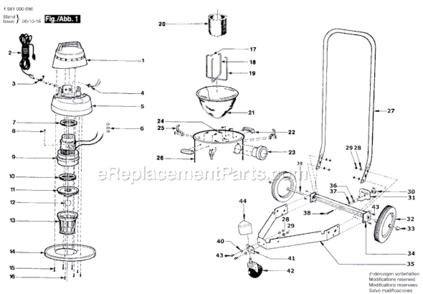 Page A Diagram and Parts List for 1702 1981000696 Bosch Leaf Blower / Vacuum