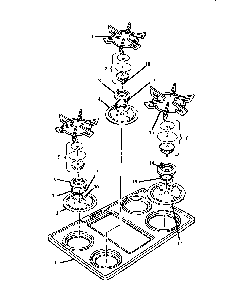Cooktop Diagram and Parts List for GSC30CVWC  Thermador Range