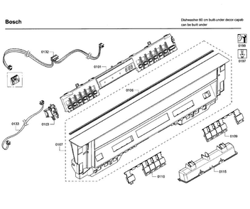 Control Panel Diagram and Parts List for SHE53T52UC 09 Bosch Dishwasher