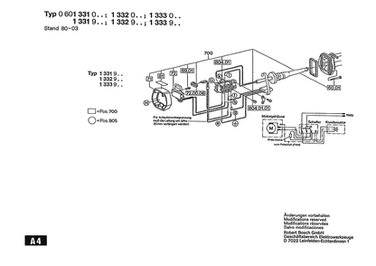 Section 3 Diagram and Parts List for 0601331039  Bosch Angle Grinder