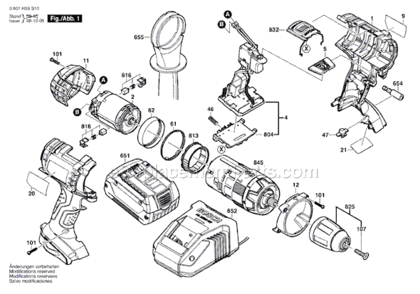 Part Location Diagram of 1607233332 Bosch Tool ELECTRONIC MODULE