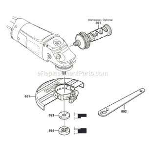 Page B Diagram and Parts List for 1772-6 06018510H0 Bosch Angle Grinder