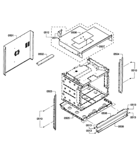 Cabinet Assy Diagram and Parts List for HBL8450UC 09 Bosch Wall Oven