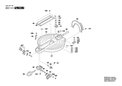 Part Location Diagram of 1609B01452 Bosch Tool TABLE