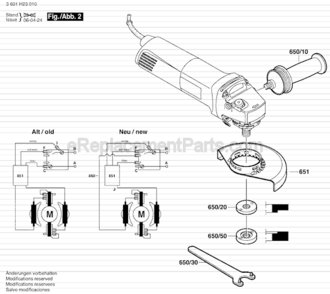 Page B Diagram and Parts List for 1803EVS 3601H23010 Bosch Angle Grinder