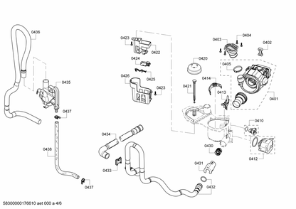 Diagram 4 Diagram and Parts List for SHX2ARL5UC-15  Bosch Dishwasher