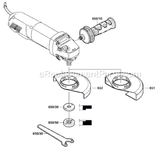 Page B Diagram and Parts List for 1812PSD 3601H33210 Bosch Angle Grinder