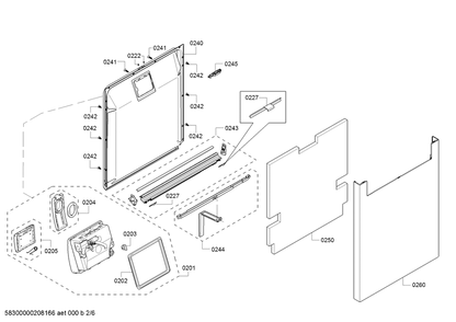 Diagram 2 Diagram and Parts List for SHE863WF5N 10 Bosch Dishwasher
