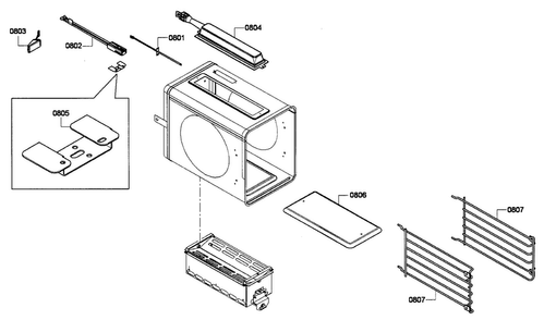 Small Oven Diagram and Parts List for PRG486EDPG 01 Thermador Range