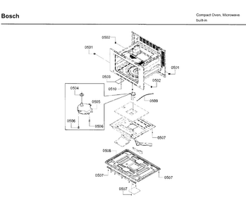 Motor Diagram and Parts List for HMB50162UC 01 Bosch Microwave