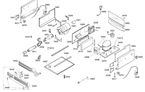 Compressor Diagram and Parts List for B24ID80NRP 01 Bosch Freezer