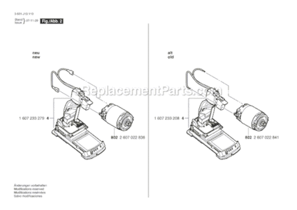 Page B Diagram and Parts List for 18636-03 3601J13110 Bosch Hammer Drill