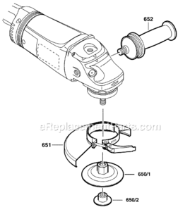 Page B Diagram and Parts List for 1873-8F 0601851B61 Bosch Angle Grinder