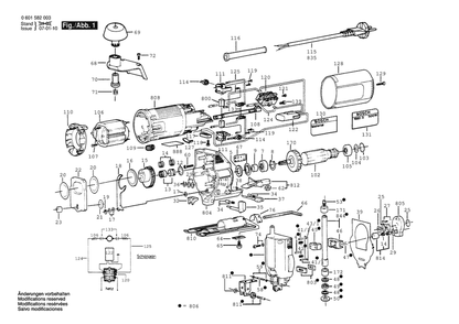 Section 1 Diagram and Parts List for 0601582032  Bosch Jig Saw