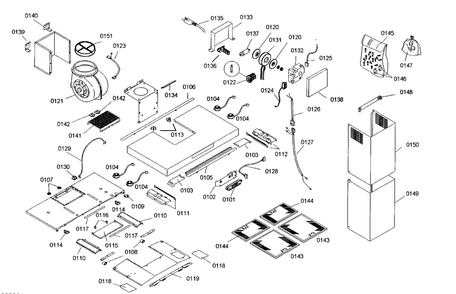 Cabinet Parts Diagram and Parts List for HDDW36DS01  Thermador Range Hood
