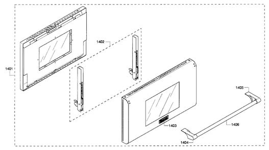 Large Door Diagram and Parts List for PRG486EDPG 01 Thermador Range