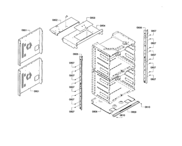 Cabinet Diagram and Parts List for HBL8661UC 01 Bosch Wall Oven
