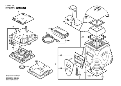 Diagram 1 Diagram and Parts List for ALGR F 034 K61 A03 Bosch Laser Level