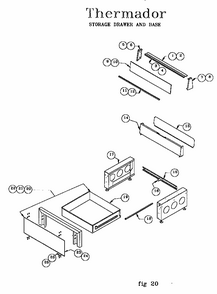 Storage Drawer And Base Diagram and Parts List for RES30W 9708 & UP Thermador Range