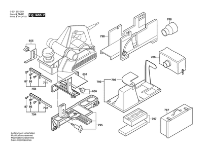 Section 2 Diagram and Parts List for GHO31-82 0601593032 Bosch Planer Jointer