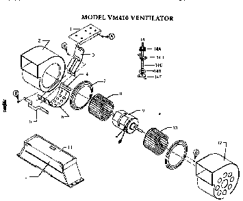 Blower Diagram and Parts List for HB36QB  Thermador Range Hood
