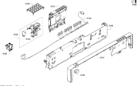 Control Panel Diagram and Parts List for SHX43P15UC 59 Bosch Dishwasher
